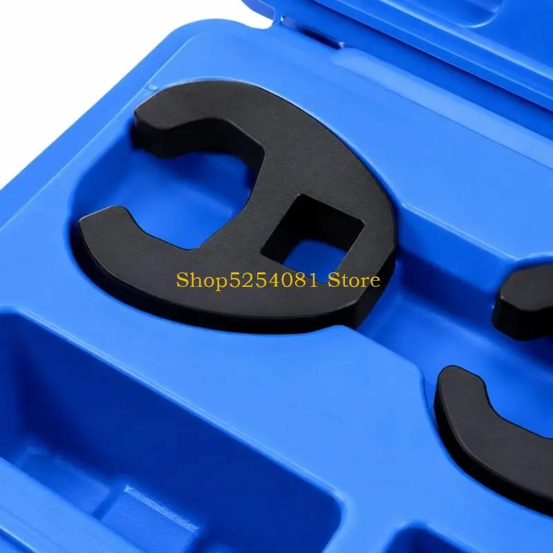AXYC Crowfoot Head Set for Restricted Repair Areas, with Steel Open-End Heads, Visible Size Labels and its Organized Carry