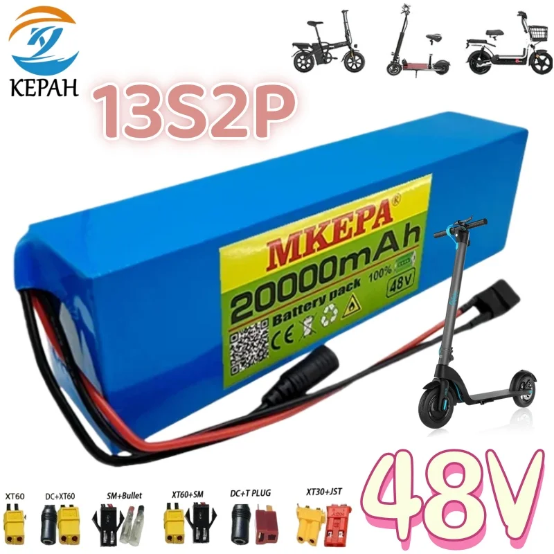 

Модернизированная версия 13S2P 48 В 20 Ач литий-ионный аккумулятор подходит для аккумулятора электрических скутеров 48 В со встроенным BMS