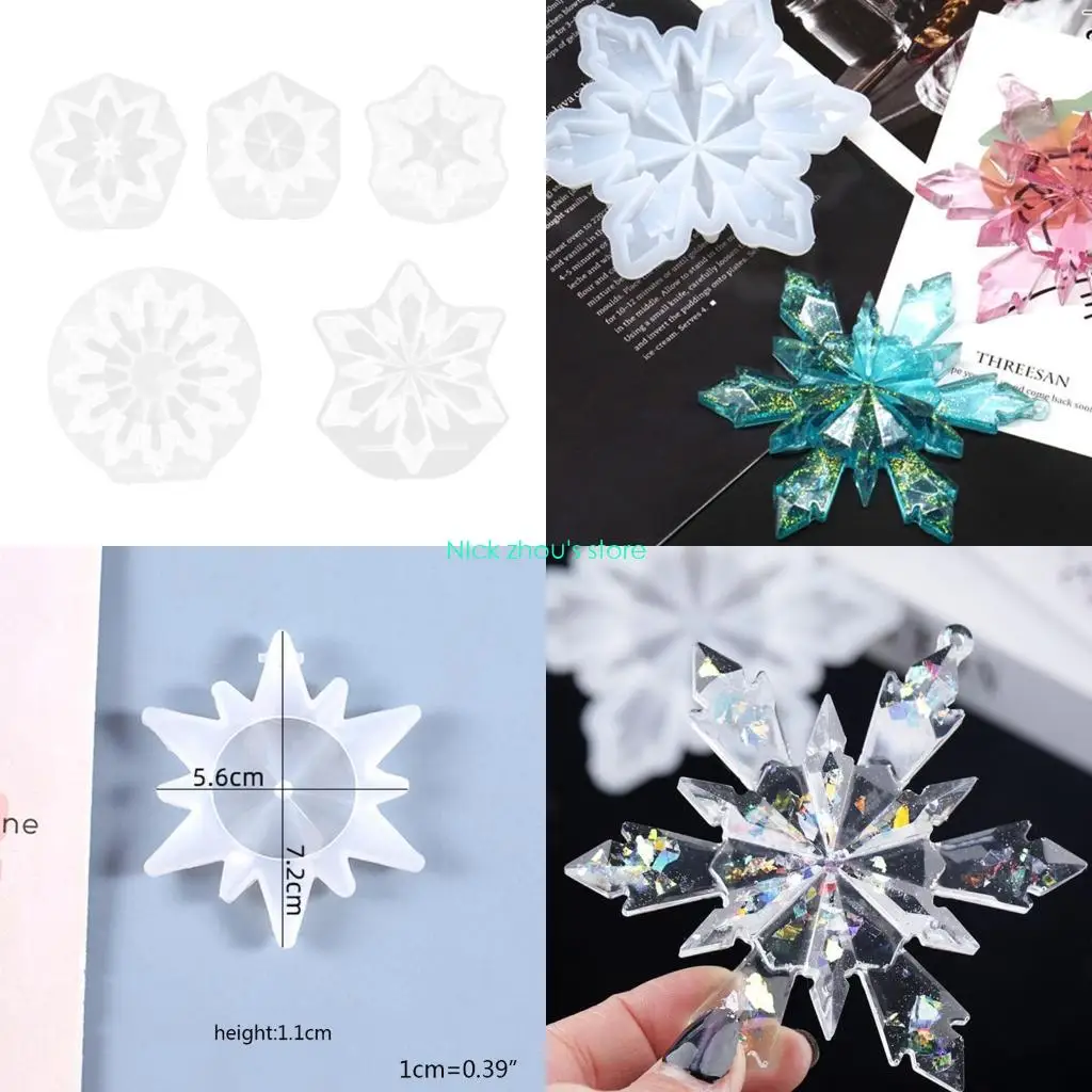 

E15E Handmade Hanging Pendant Silicone Mold Keychain Necklace Casting Mold Handicrafts Xmas Hanging Listed Crystal Epoxy Mold