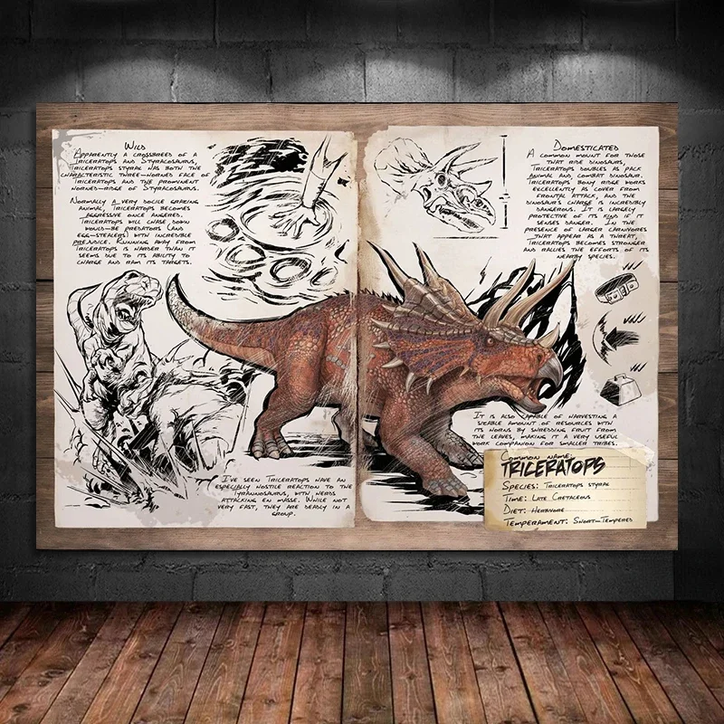 Abstract Retro Game ARK Survival Evolved Art Dinosaur Series Posters Canvas Painting Wall Prints Pictures Living Room Home Decor #2