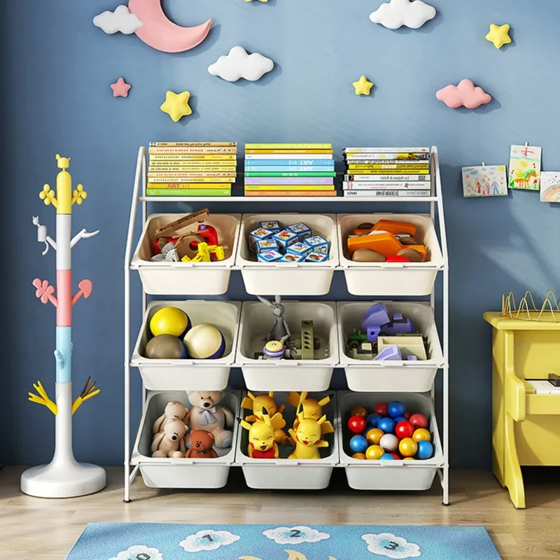 Multi-layer Book Shelf for Kids Simple Floor Shelves Multi-Layer Toy Storage Rack Bedroom Low Cabinet Living Room Furniture