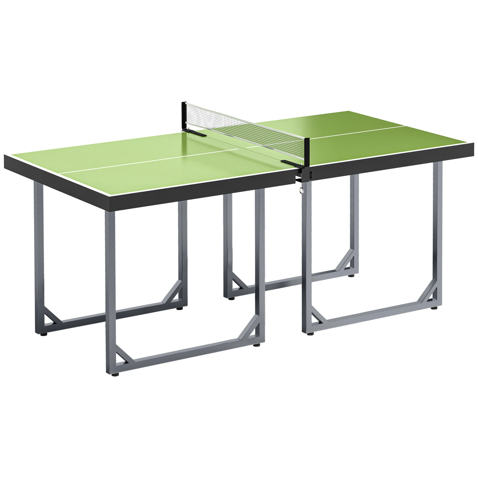 HOMCOMMesa de Ping-Pong Plegable con Red y Marco de Acero Fácil de Transportar para Interior y Exterior 182x91x76 cm Verde