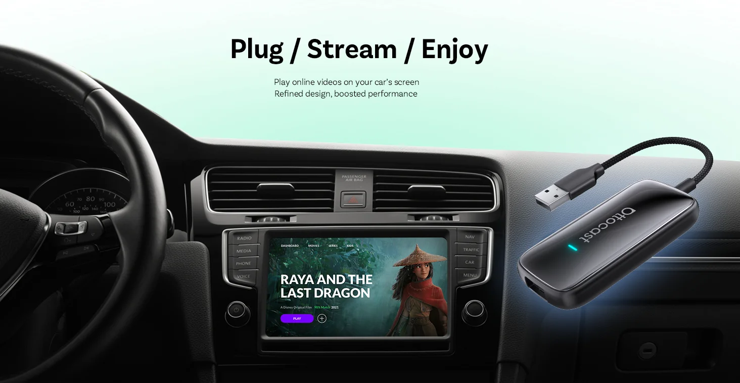 Ottocast Play2Video Ultra Mini Dot WiFi6 AI Box Carplay Adapter Android Auto Media Player YouTube Netflix App-Installation für Audi – Detail 4