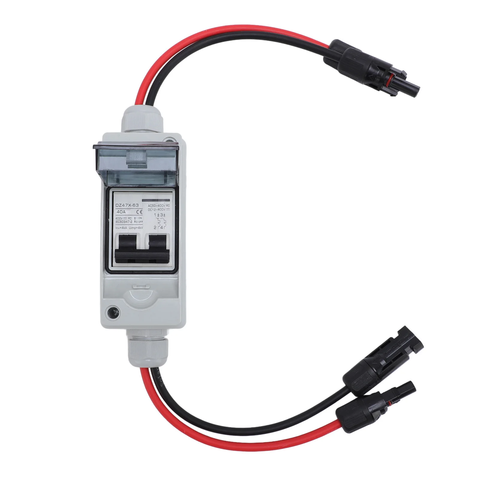 

40A Solar Panel Disconnect Switch IP65 Water Proof 2P Circuit Breaker Box for PV Grid Connected Off Grid System
