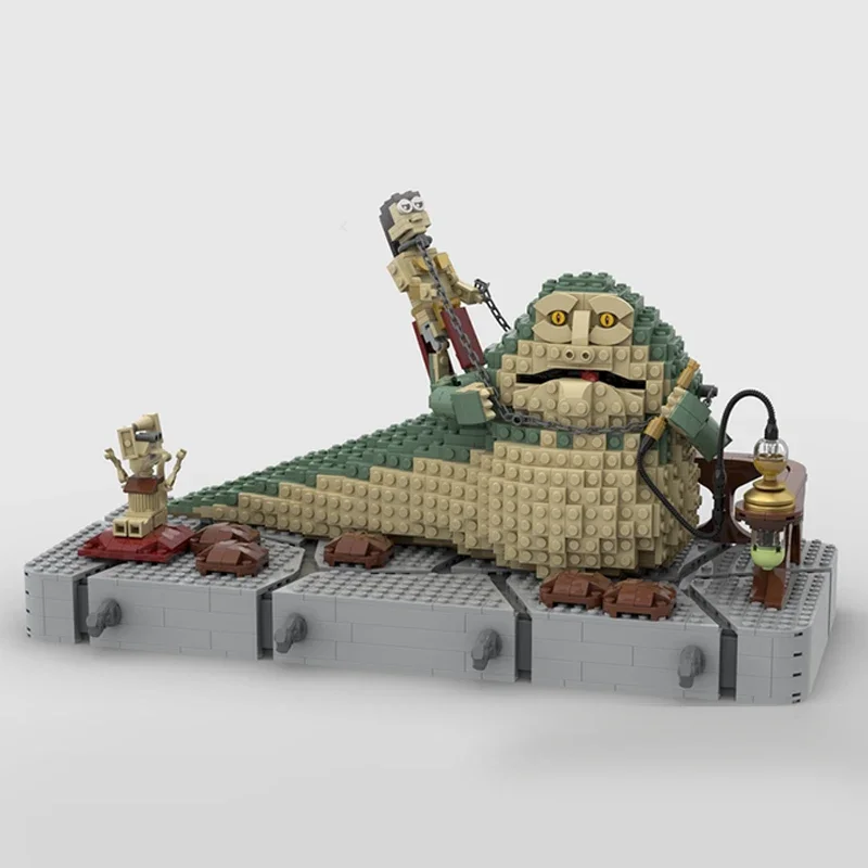 

1766pcs MOC Science Fiction Movie (STAR BATTLE)Jaba The Hutt and Princess Leias Fight Figure Building Blocks Model Festival Gift
