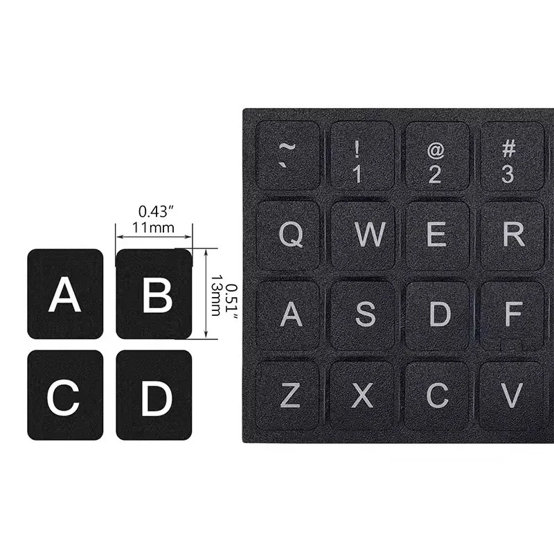 Keyboard Stickers English Spanish Russian Korean Arabic Non Transparent Universal Replacement Keyboard Stickers For Laptops pads