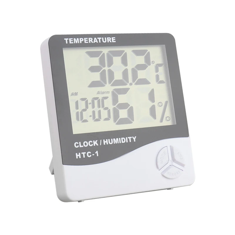Digital Temperature Humidity Meter 3 Buttons Indoor Thermometer Hygrometer Alarm Clock Home Eyelash Salon Tool