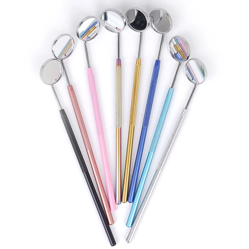 

Dental Anti-fog Mouth Mirror Surface Exam Mirrors Colorful Stainless Steel Handle Reflectors Autoclavable Teeth Whitening Tools