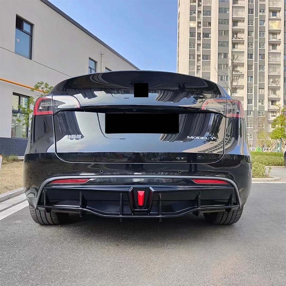 For 2016 -2023 Tesla Model Y/ Model 3 Rear Bumper Diffuser Splitter Spoiler Lip Bodykit Black Carbon Tuning Accessories Part