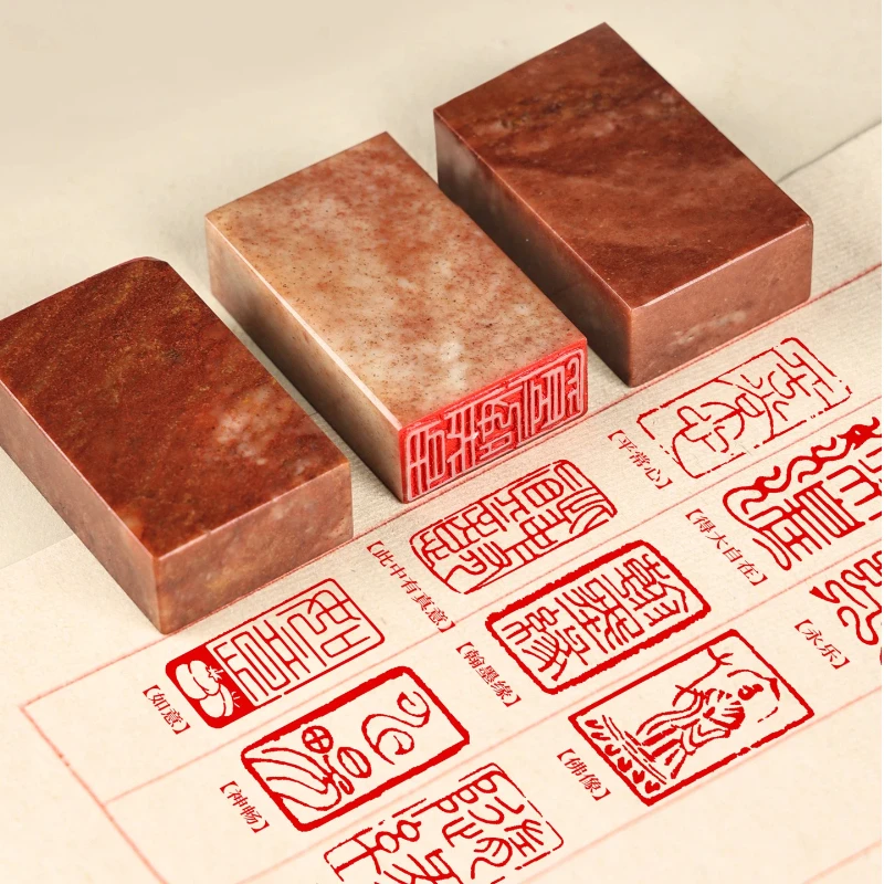 寿山石仕上げ書道印鑑彫刻スタンプ個人用印鑑絵画コレクションブック用長方形形状ギフト