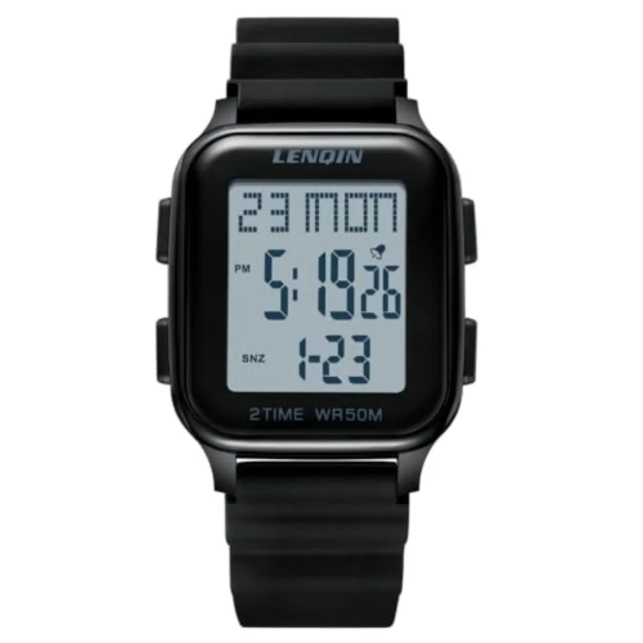 

Mens Digital Watch Ultra Thin Minimalist Sports Waterproof Digital Watches Men Outdoor Wrist Watch for Men with LED Backlight T