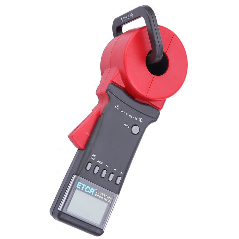 ETCR ETCR2100A + Tester resistensi bumi, pengukur resistensi Loop presisi tinggi 32mm 200 ohm dengan klem tanah Digital