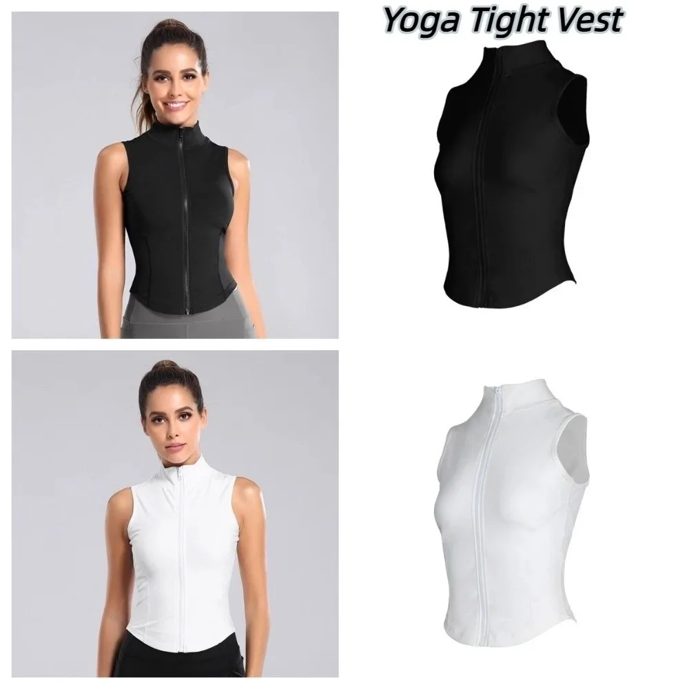 

Slim Fit Yoga Tight Vest Sweat-absorbent Yoga Clothes Yoga Crop Tops Black White Elastic Sports Suspender Vest Ladies