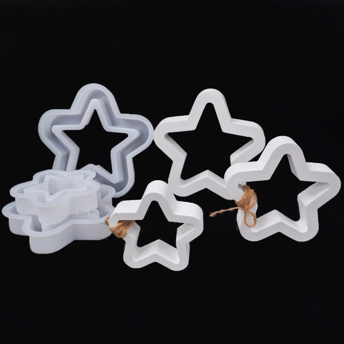 3PCS/Set Hollow Star Silicone Mold DIY Five-Pointed Stars Ornament Making Plaster Resin Casting Molds Home Decor Craft Gifts