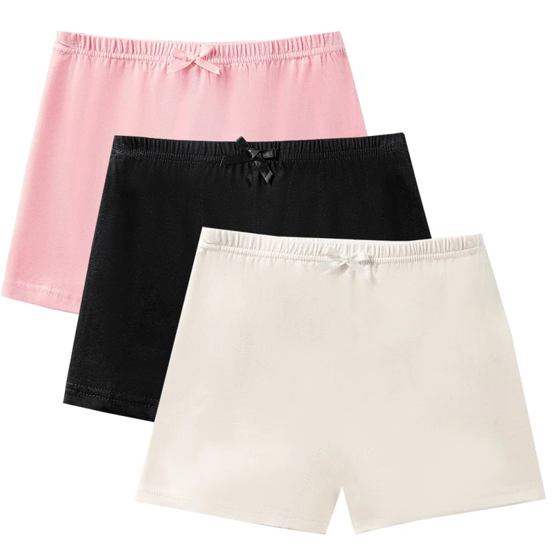 3pcs Children's Solid Color Panty Girls Cotton Panties Soft Pretty Child Underwears Kids Baby Boxer Breathable Safety Underpants