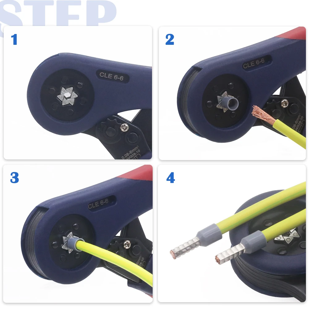 Tube Bootlace VE&TE Terminals Crimping Pliers & Terminal Set Min 0.08mm Hand Tools Electrician Crimper HSC8 6-6 10S