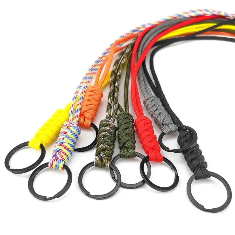 48cm/20cm Paracord Keychain Lanyard High Quality 20 Styles Multi-function Round Buckle Neck Hanging Rope Outdoor Tool
