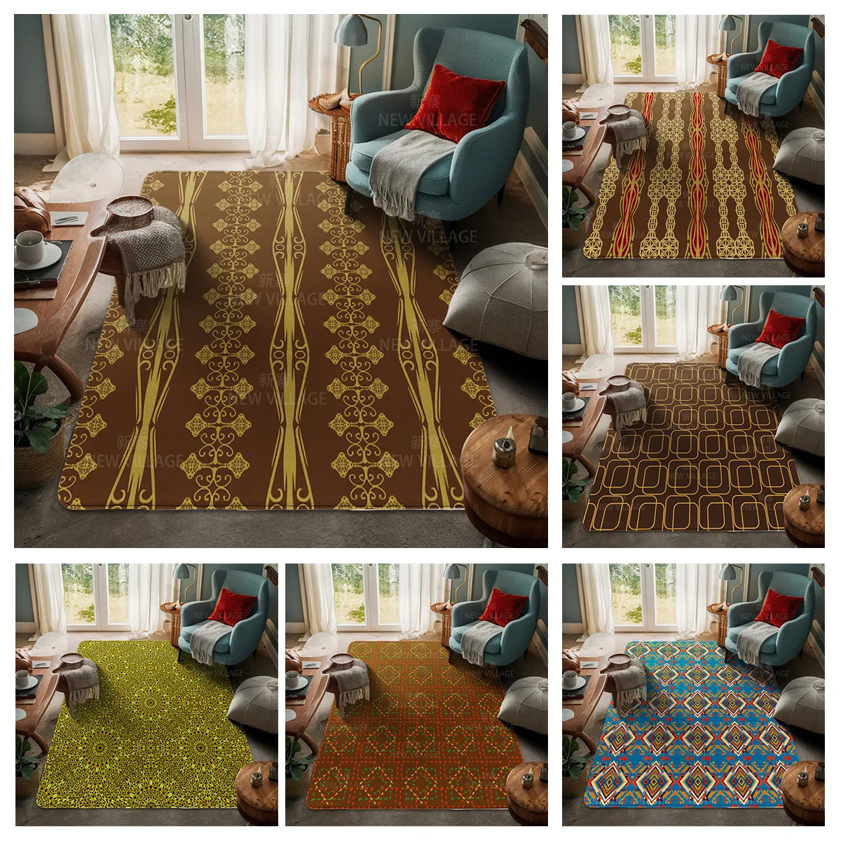 House entrance carpet Home door mat Living Room Bath Foot decoration non-slip rugs Modern geometric pattern nordic simple boho