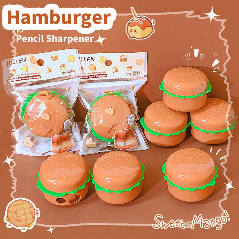 Office supplies school equipment kawaii stationery items School supplies cute Hamburger pencil sharpener for child school stuff