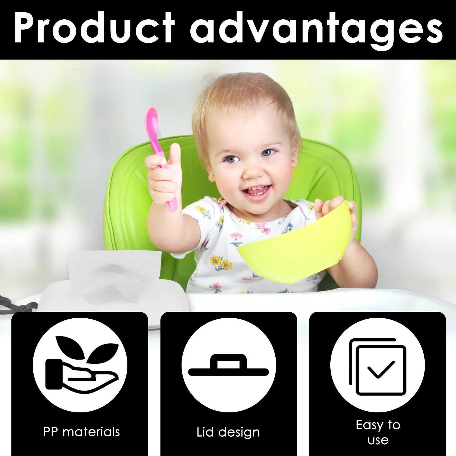 2 Pcs Wipes Dispenser Portable Baby Wipe Storage Box Case Sealing Design Lids Container Heart Shaped Lid Adult Reusable view 4