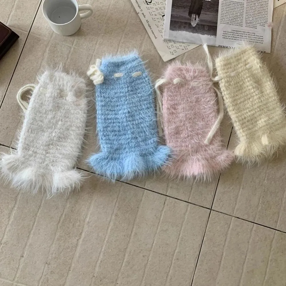 

Fashion Y2K Lace Up Leg Warmers Flare Sweet Ballet Women's Plush Stockings Elastic Hosiery Knit Banding Leggings Girl