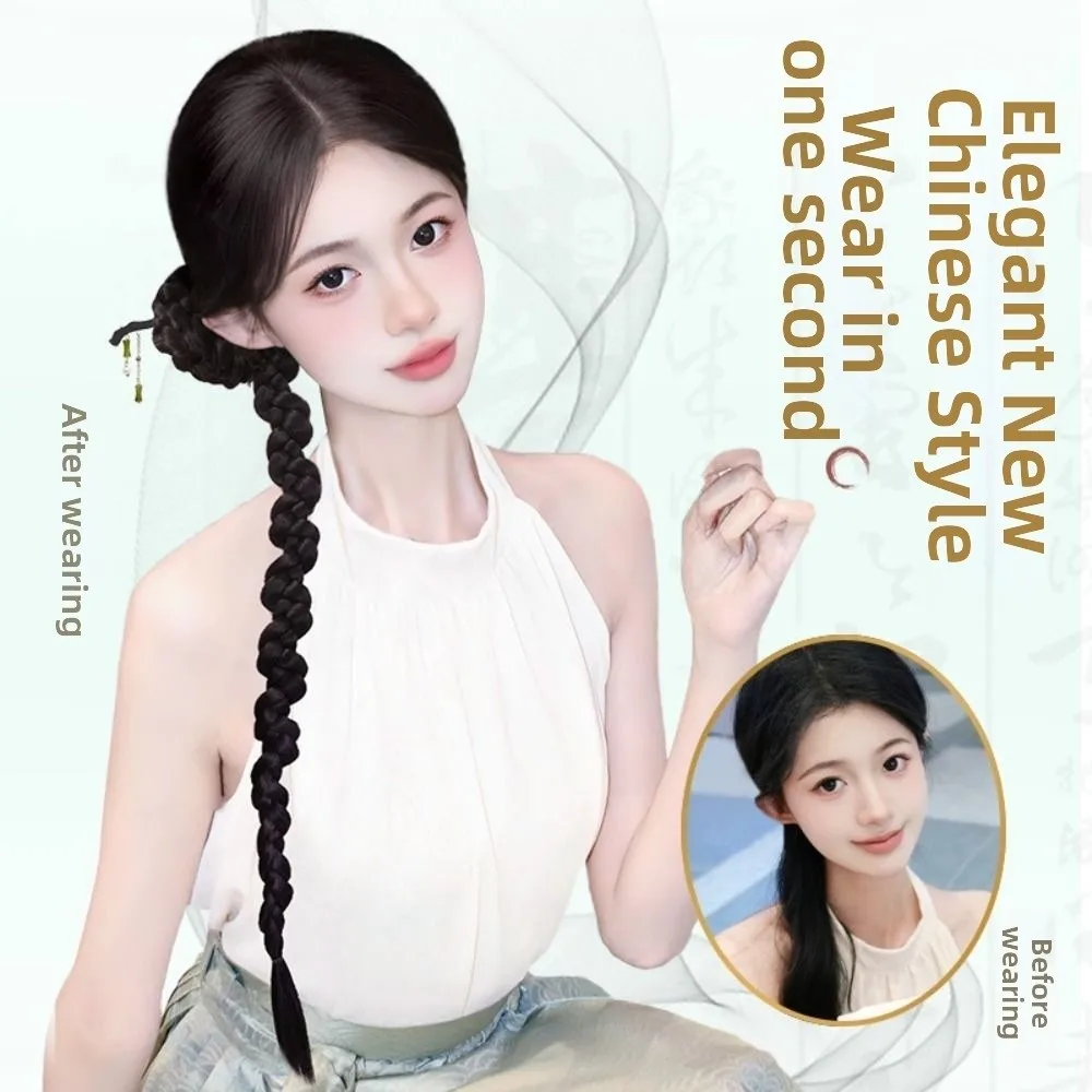 

Новые женские накладные косы в китайском стиле: элегантные, длинные, кудрявые, с заколкой, боковые, плетеные, для женщин и девушек