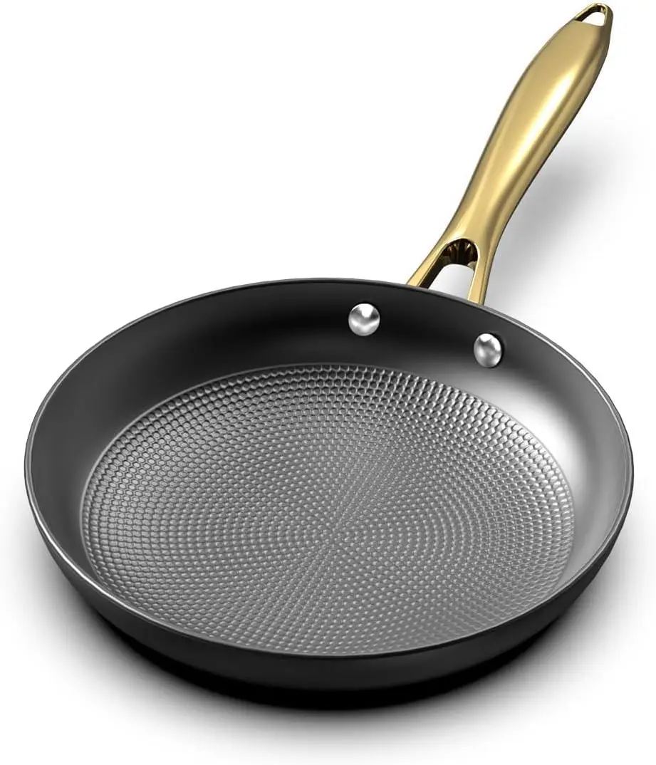 Frying Pan - 8 Inch Non Stick Frying Pan, Long Lasting Cast Iron Skillet Nonstick Pan, Honeycomb Nonstick Frying Pan