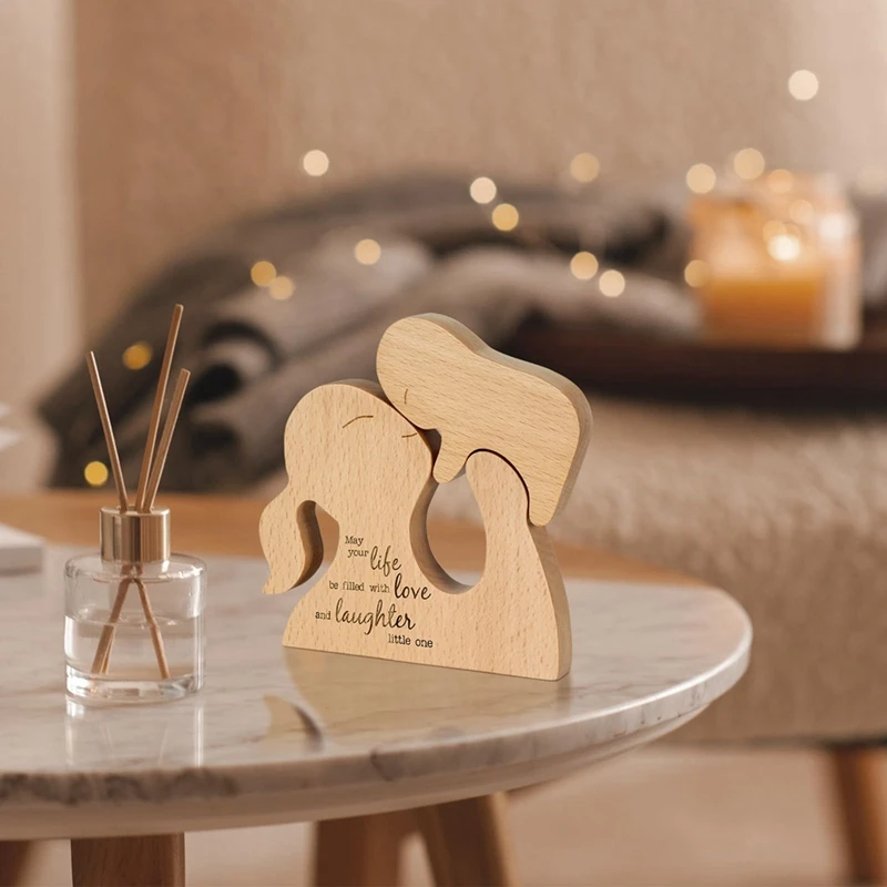 2 ชิ้นเด็กทารกเกิดใหม่เด็กของขวัญ, ของขวัญเด็กสีไม้สําหรับเด็กผู้หญิงสําหรับเด็กผู้หญิง, แม่และทารกเกิดใหม่ประติมากรรม