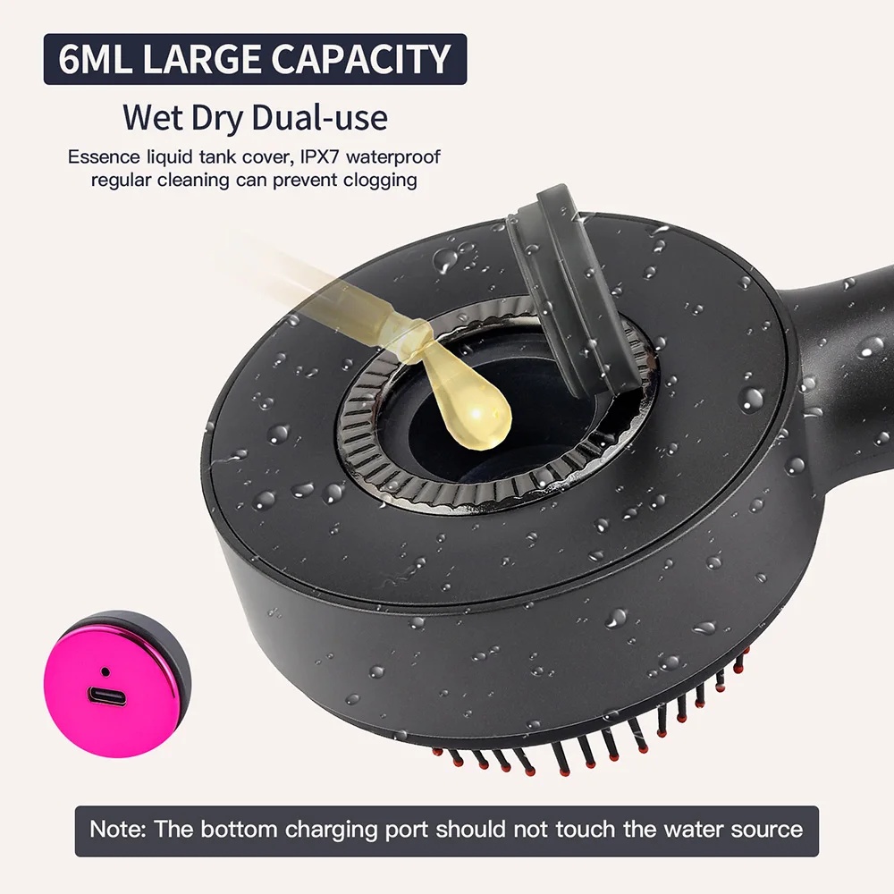 الكهربائية فروة الرأس قضيب رئيس مدلك 630nm LED تدليك الشعر مشط إعادة نمو الشعر النفط السائل قضيب فروة الرأس مدلك فرشاة #4