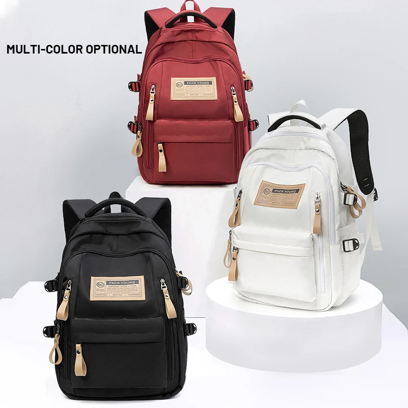 Schoolbag Female College Students High School Middle School Girls Backpack Simple Load Reduction Large Capacity Boys Backpack