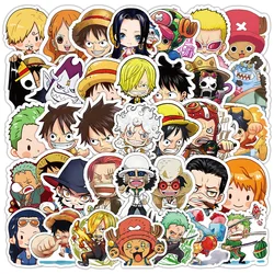 50pcs One Piece Cartoon Kawaii Stickers Mobile Phone Case Luggage DIY Decorative Supplies Waterproof Stickers For Kids Toy