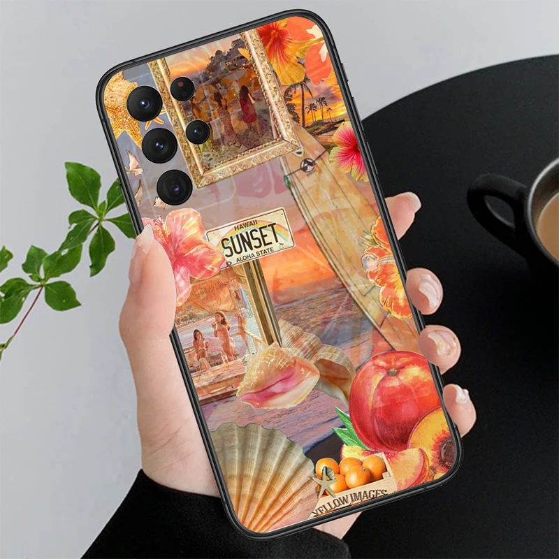 Ocaen شاطئ الليمون FlowerCase لسامسونج غالاكسي A55 A16 A56 A36 A23 A35 A15 A53 A54 A33 A34 A25 A05S A52 A52S A14 A13 A71 #4