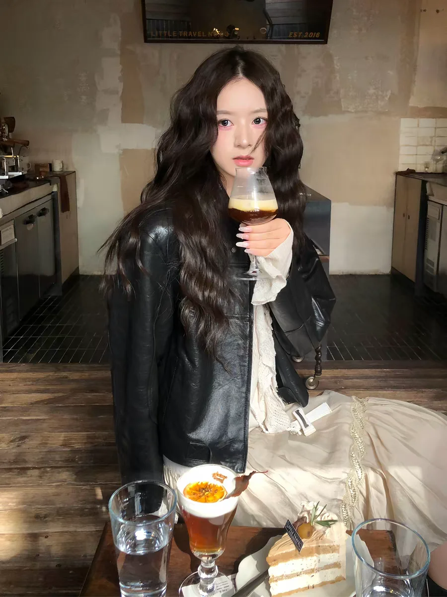 cool-bla-leather-jaet-women's-spring-vintage-loose-oulder-pad-stand-collar-multi-zipper-motorcycle-sle-top