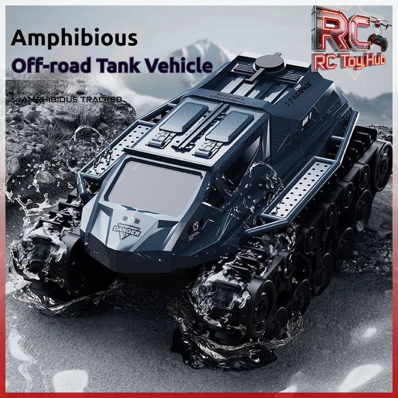 R.C.SPACE Amphibious Tracked RC Car 2.4G Wireless Remote Control Four Wheel Drive Spray Off Road Climbing Electric Toy For Kids