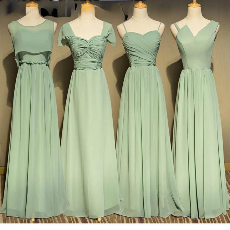 Vestidos de dama de honor de gasa verde hechos a medida, línea A, con cordones, para graduación, Homecoming, cóctel, vestido Formal para niña, fiesta de graduación