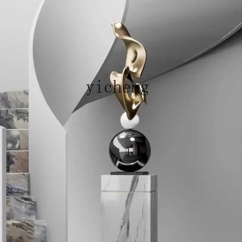 BJ-22 High-end Art Sculpture Light Luxury Geometric Floor Ornament Living Room Entrance Decoration