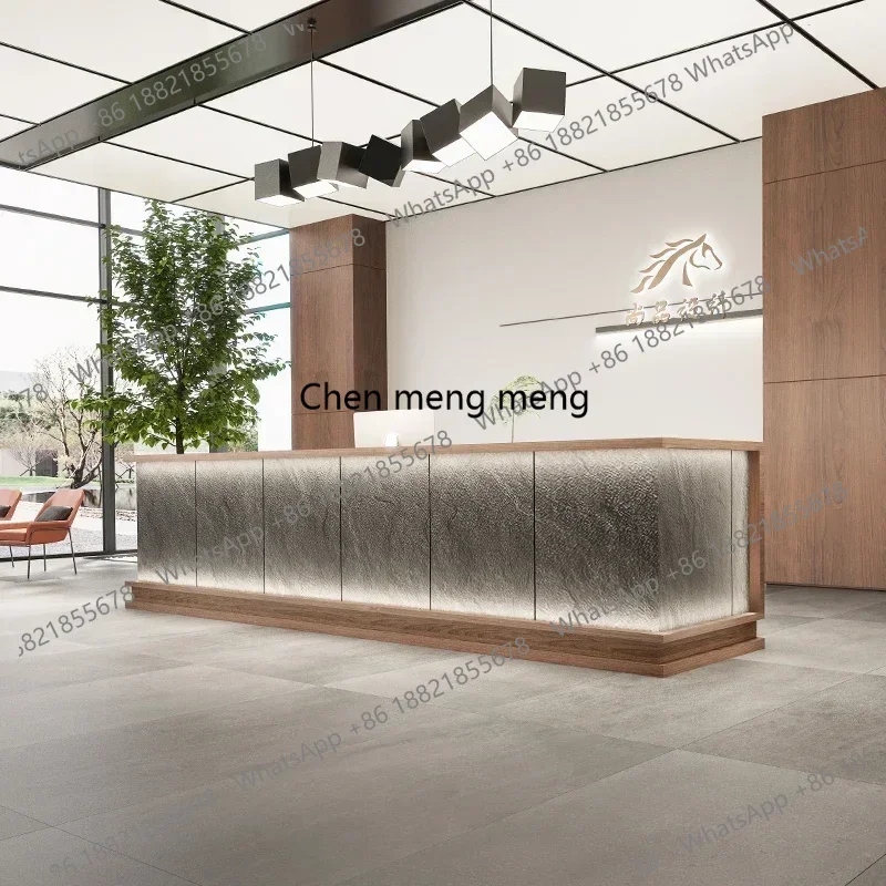 

Salon Reception Desk Minimalist Furniture Aesthetic Counter Long Executive Office Modern Luxury Recepcja Store Business Shop Spa