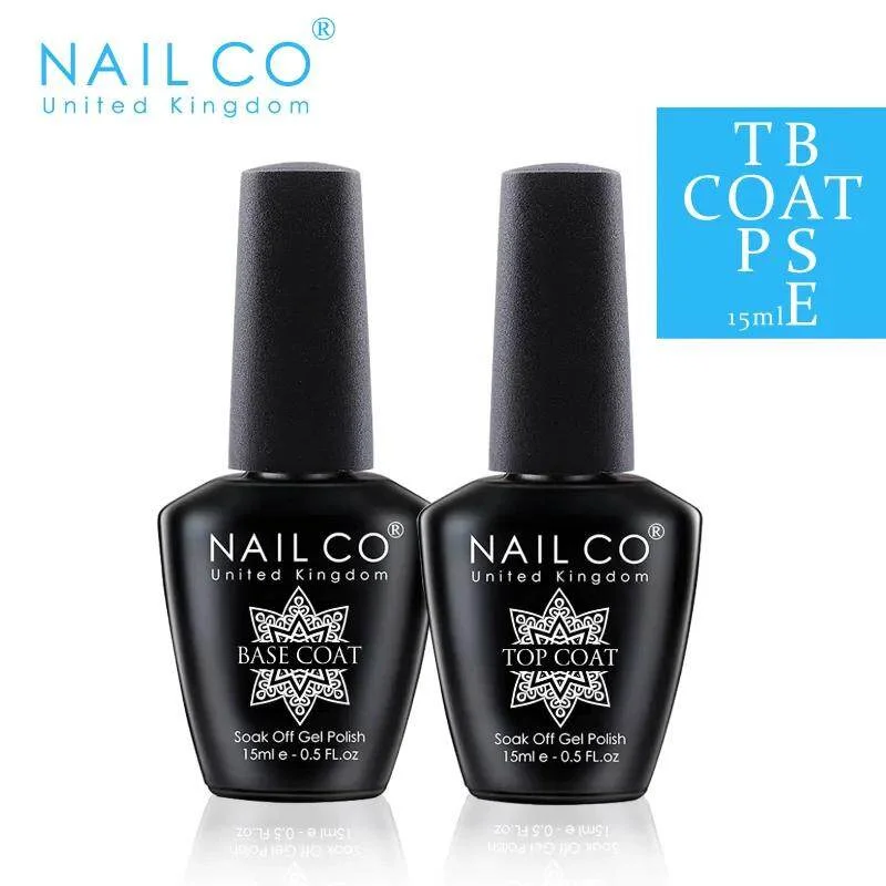 NAILCO 15ml Top Coat Base Coat Gel Nail Primer Gel Remover Nail Art Semi Permanent Lacquer Varnish Hybrid Nail Supplies