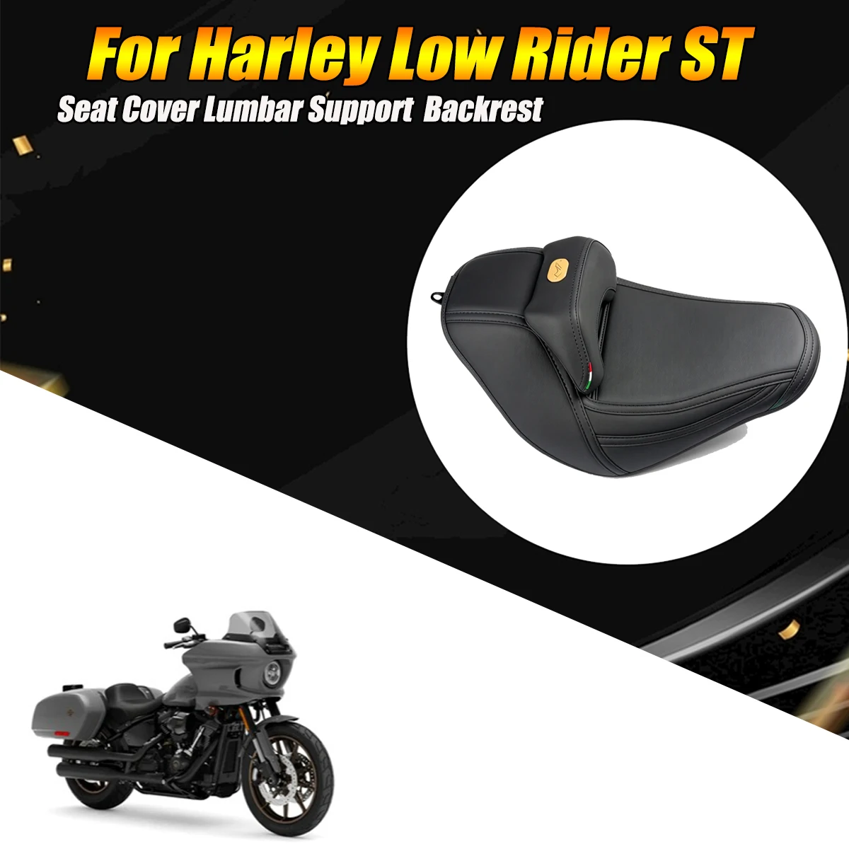 Motorcycle upgrade accessories seat cover lumbar backrest cushion cover Fit For Harley Low Rider ST