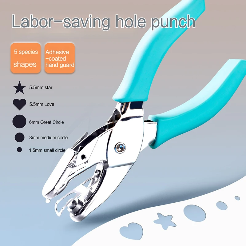 Kawaii Single Handheld Circle Shaped Hole Puncher Capacity 1.5-6mm Green Scrapbooking Paper Diy Craft Shape Cutter Perforator