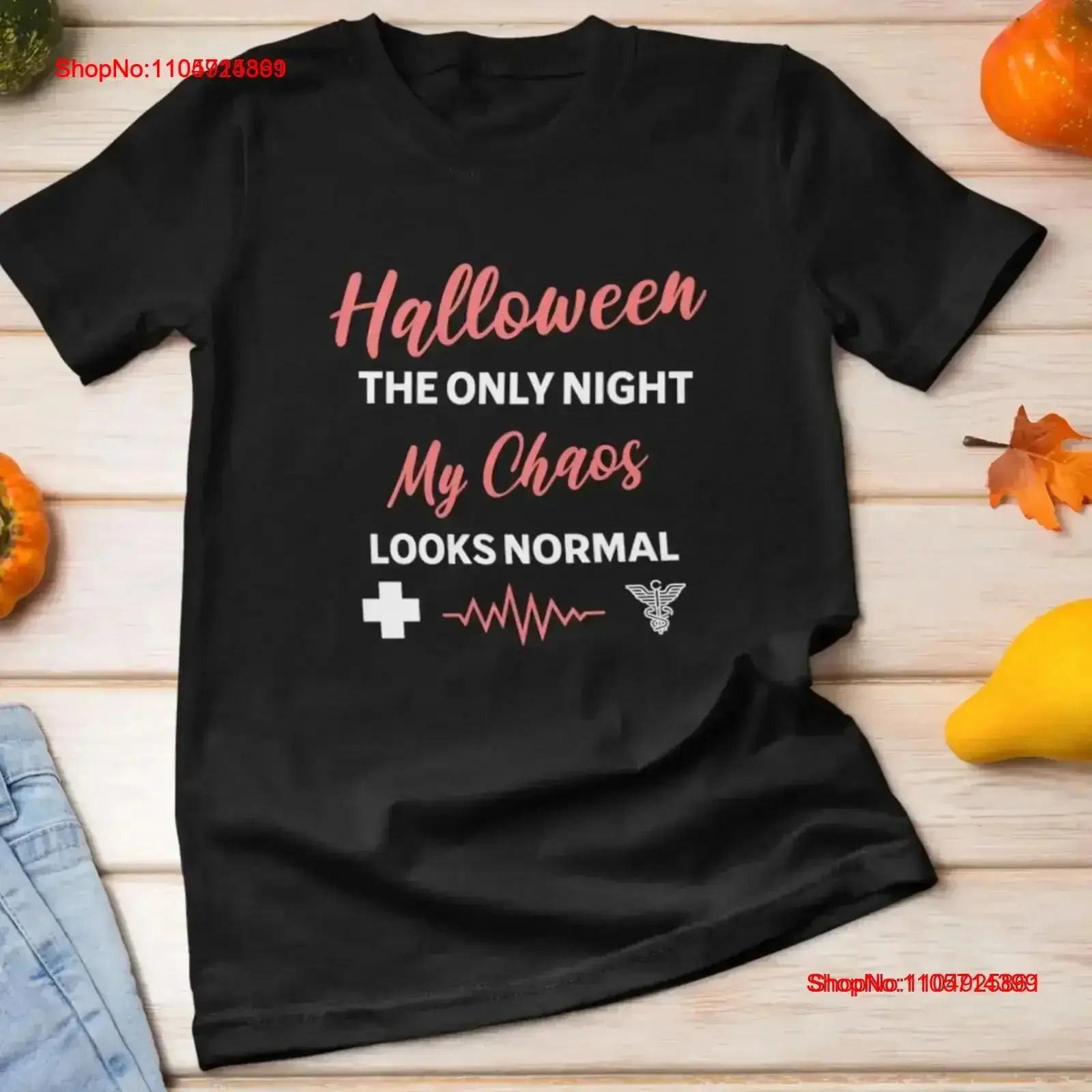 Funny ER Nurse Halloween T Shirt Emergency For Her Holiday ICU vintage Washed graphic Casual Stretched Versatile Comfortable