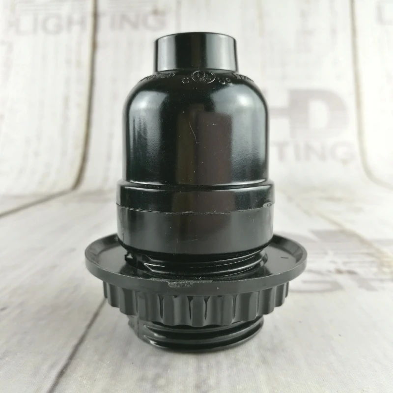 UL Bakelite Lamp Holder E26 Vintage Edison Spiral Bulb Base Zipper and Knob Switch Vintage Chandelier and Table Lamp Holder