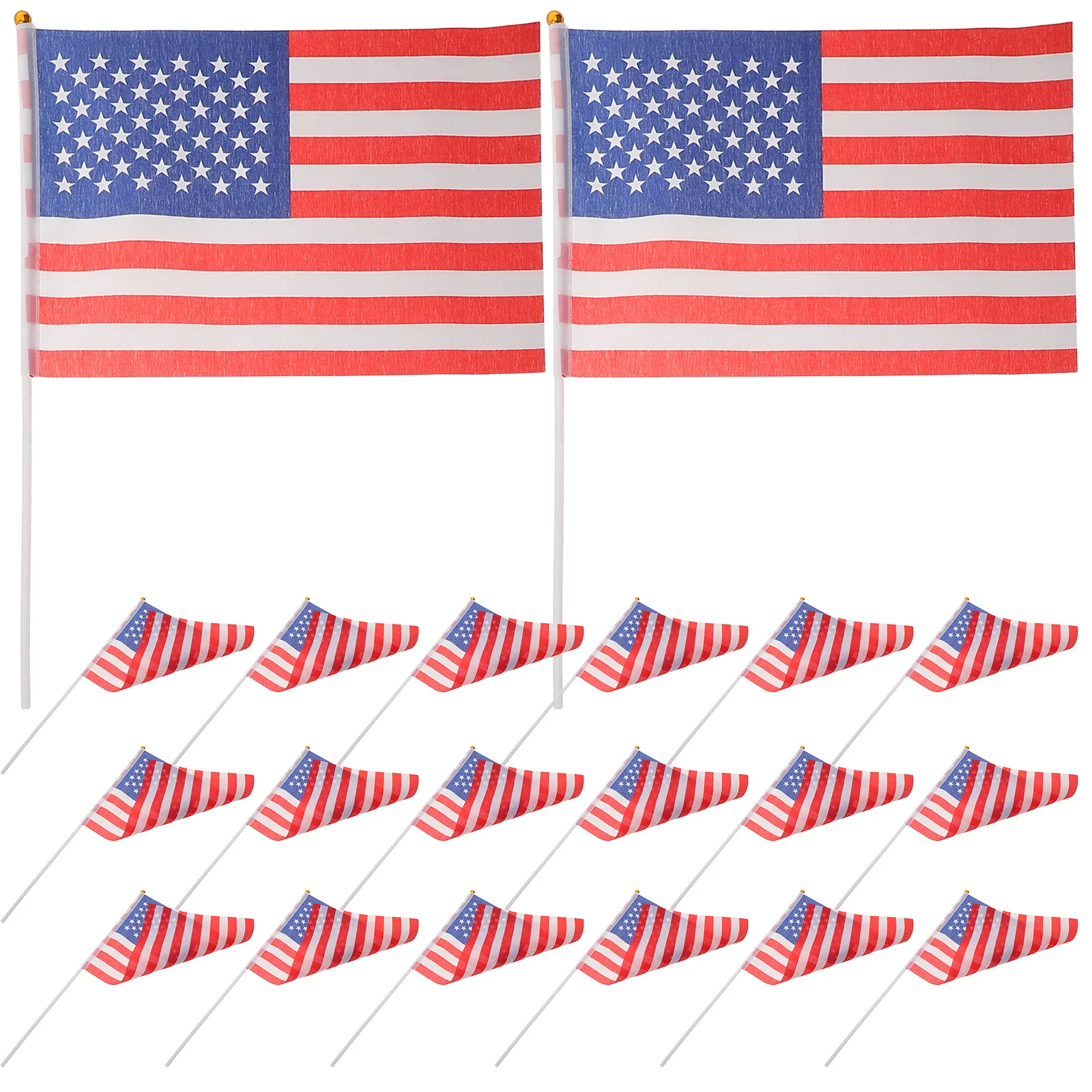 

20Pcs Small American Flags on Sticks Handheld Usa Flags for Outdoor Events Parades Veterans Day Celebrations Patriotic