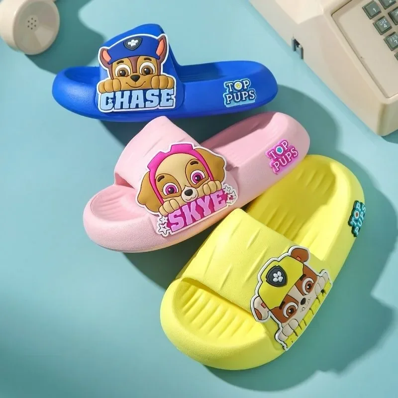 الكرتون باو باترول النعال للبنين بنات مطاردة الحمام بركة النعال عدم الانزلاق سميكة الوجه يتخبط Kawaii سكاي الأحذية الهدايا #5