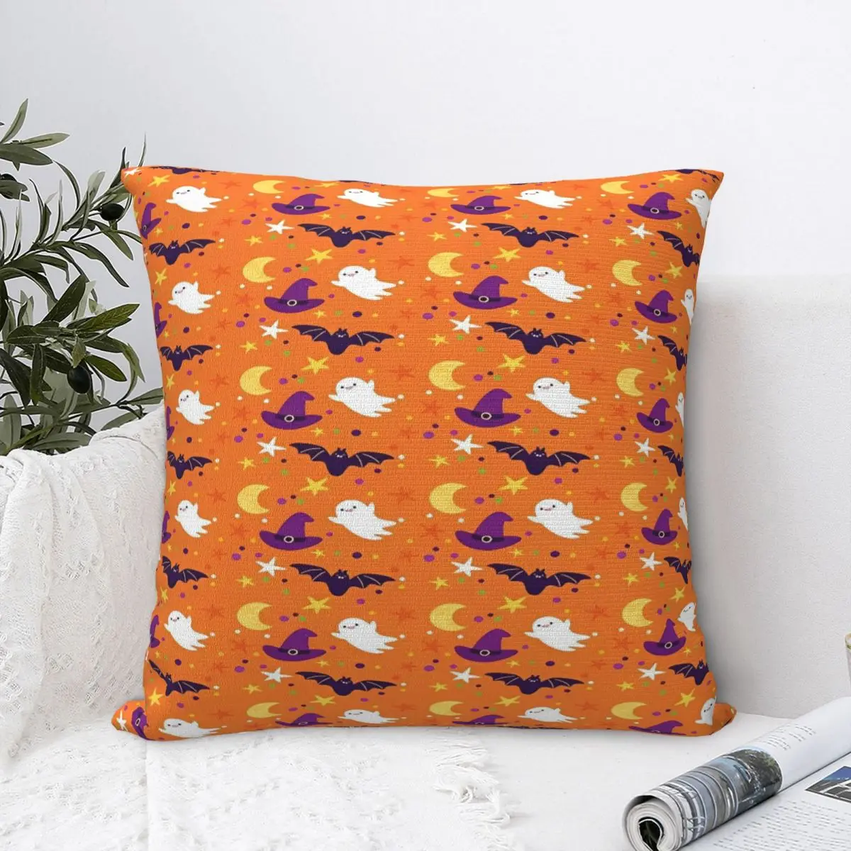 

Halloween Theme Pillow Cover Soft Pillow Case Cushion Cover Vintage Graphic Pillowcases For Living Room Chair