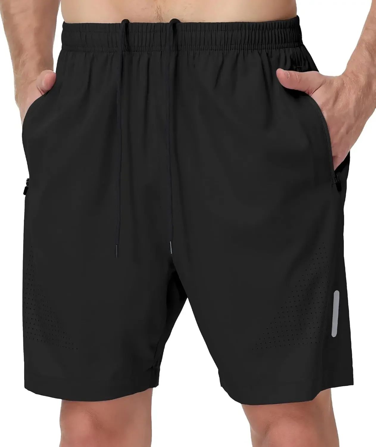 

Mens Athletic Gym Shorts 7' Utra-Light Quick Dry Running Workout Basketball Shorts with Zipper Pockets Sports Tennis