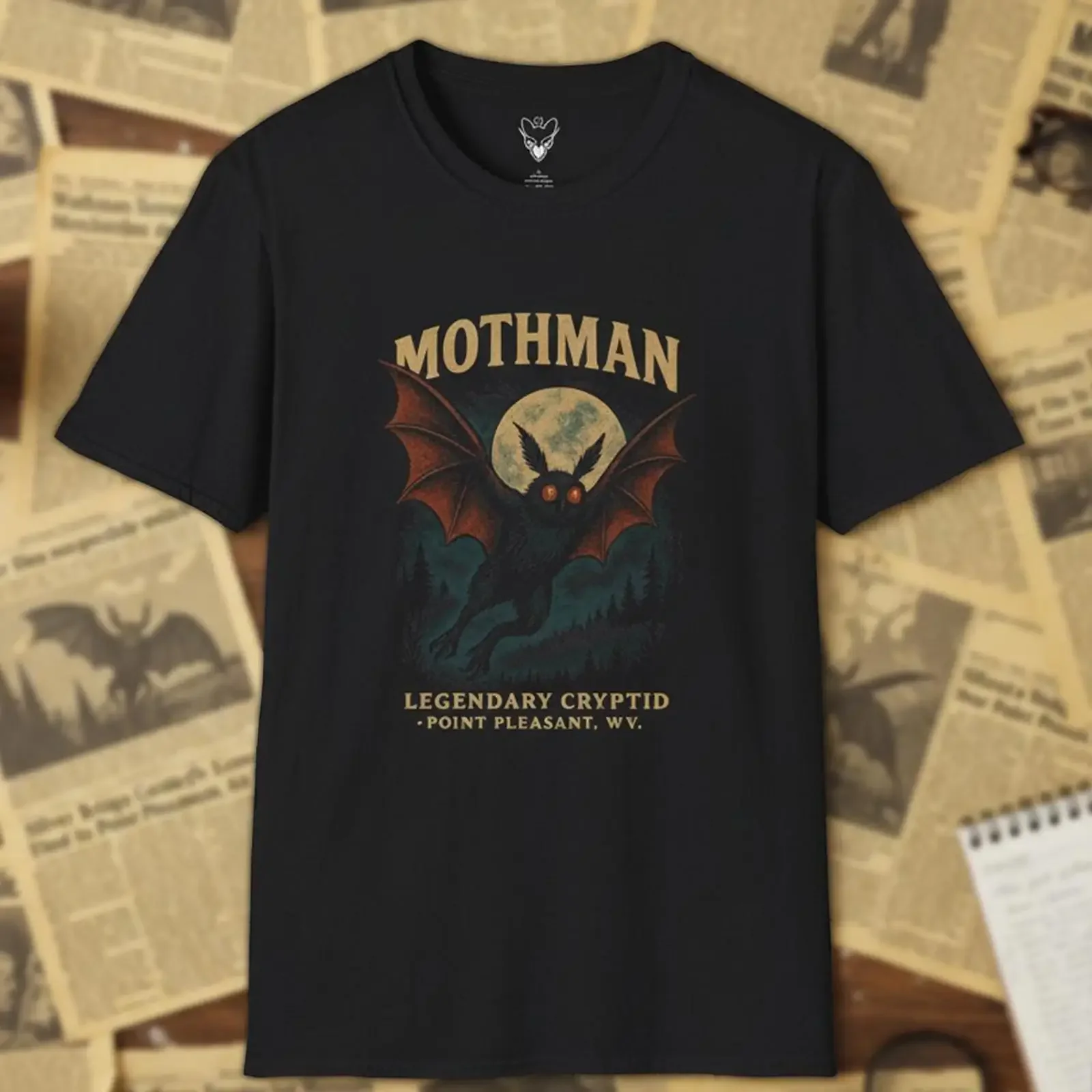 Mothman T Shirt Retro Cryptid for Paranormal Lovers vintage Washed Stretched Breathable homme Unisex Slightly