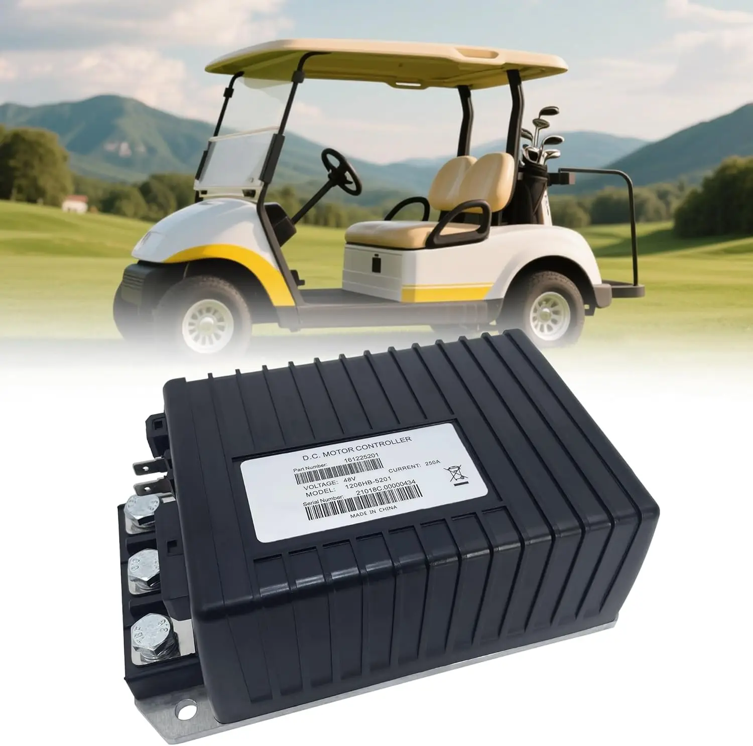 

Replaces 1206HB-5201 48V 250A DC Motor Speed Controller for Curtis EZGO TXT Club Car Yamaha Cushman Express S4 1999-UP Golf Cart