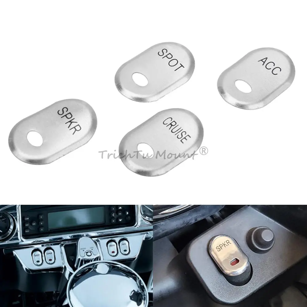 4 Pcs Switch Covers Rocker Switch Covers Buttons Cap Kit For Harley Touring Electra Tri Glide Ultra Classic FLHTK Glide Road