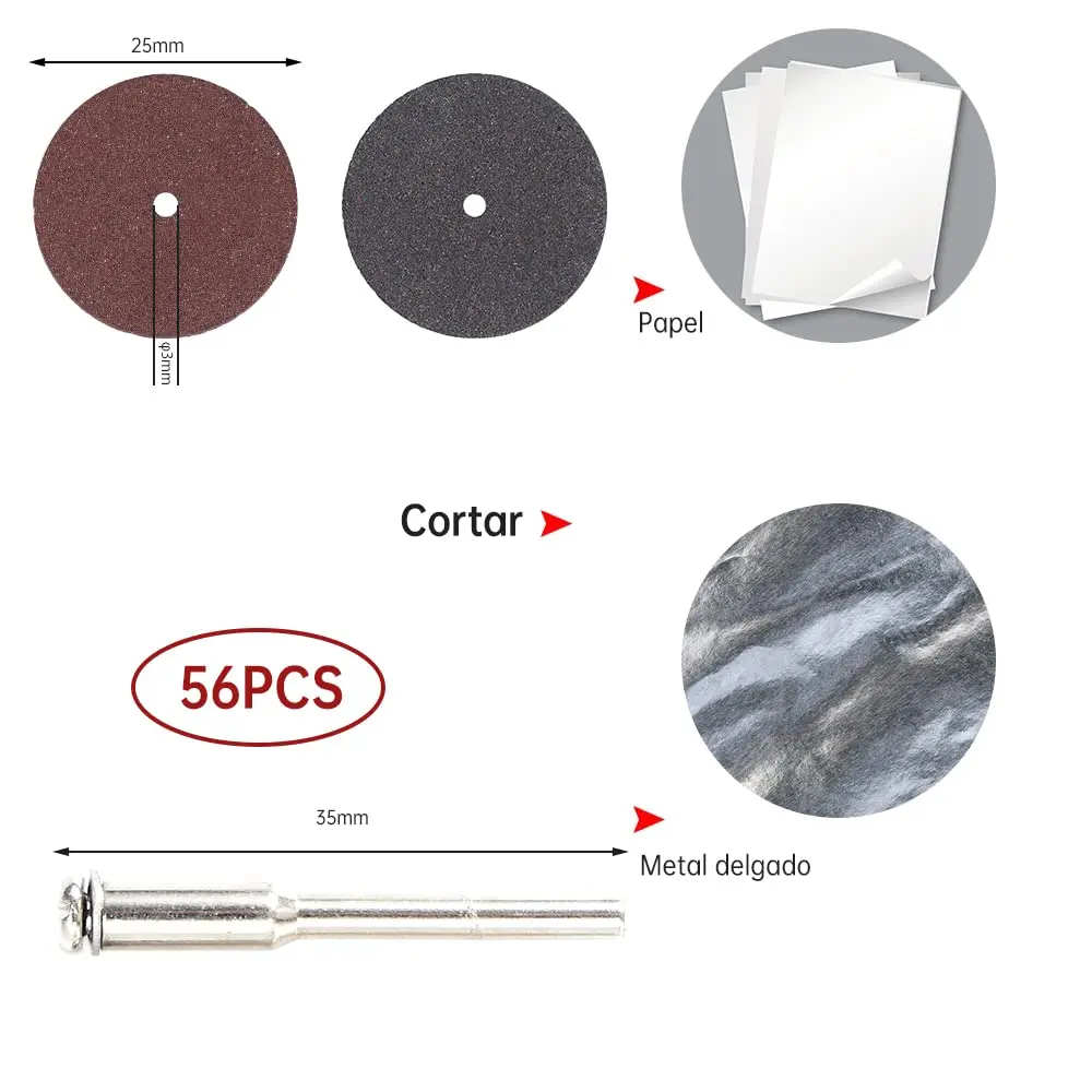 88 piezas Juego ruedas corte herramientas rotativas,10 Rueda corte doble malla, 10 Ruedas corte diamante